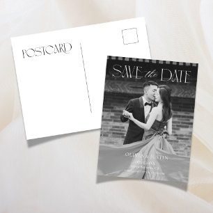 Elegante Save-The-Date-Foto-Hochzeit Minimalistisc Einladungspostkarte