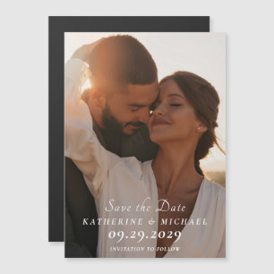 Elegante Save-the-Date-Foto Magneteinladung