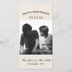 Elegante Save the Date Fotokarten Vertikal