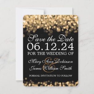 Elegante Save the Date Gold Lights