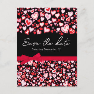 Elegante Save the Date Herz- und Bowlingkarte Ankündigungspostkarte