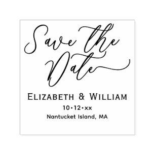 Elegante Save-the-Date-Hochzeitstypografie #1 Name Permastempel
