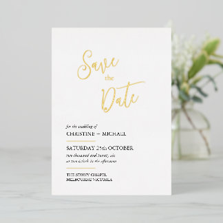 Elegante Save the Date-Karte, lakonisches Design Folieneinladung