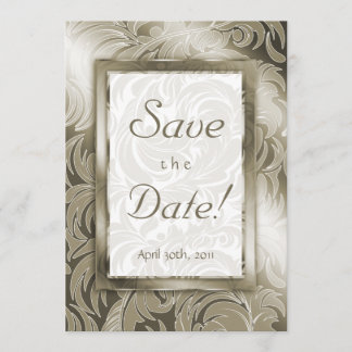 Elegante Save the Date Kartenleaf Floral Gold Taup