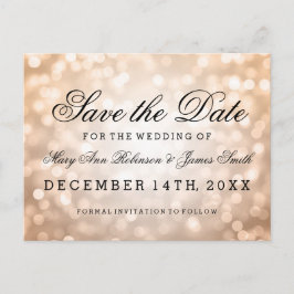 Elegante Save the Date-Kupferleuchten Ankündigungspostkarte