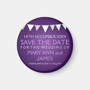 Elegante Save the Date Liebe Jagd Lila Magnet