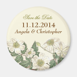 elegante Save the Date mit Blumenmagneten Magnet