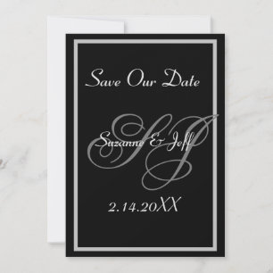 Elegante Save-The-Date-Monogramm-Hochzeit Einladung