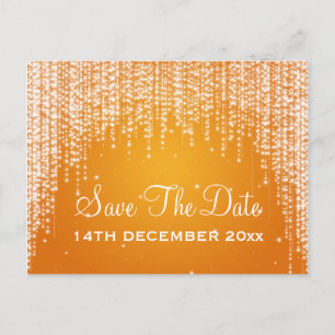Elegante Save the Date Nachtleben Ankündigungspostkarte