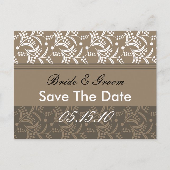 Elegante Save the Date Postkarten (Vorderseite)