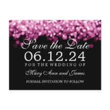 Elegante Save the Date rosa Lichter