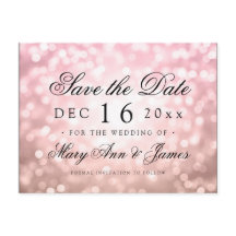 Elegante Save the Date Rose Rosa Farblichter