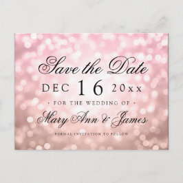 Elegante Save the Date Rose Rosa Farblichter Ankündigungspostkarte