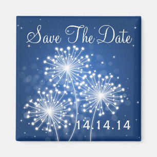 Elegante Save the Date Summer Sparkle Sapphire Blu Magnet