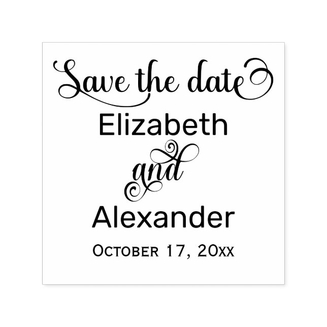 Elegante Save-the-Date-Typografie-Monogramm Permastempel (Design)