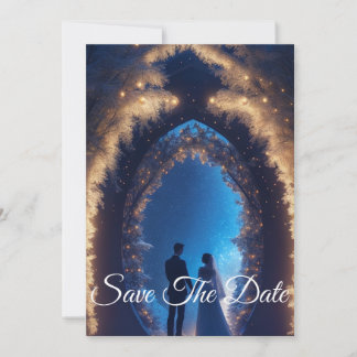 Elegante Save the Date Weihnachts-Hochzeit Einladung