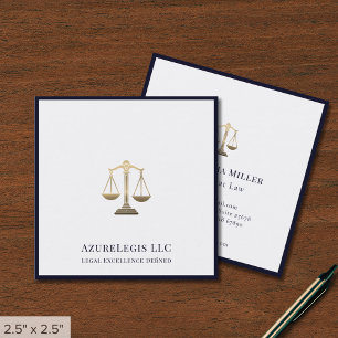 Elegante Scales of Justice Logo Quadratische Visitenkarte
