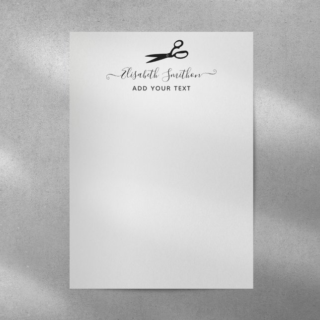 Elegante Schere Friseur Personal Stationery Briefbogen (Von Creator hochgeladen)