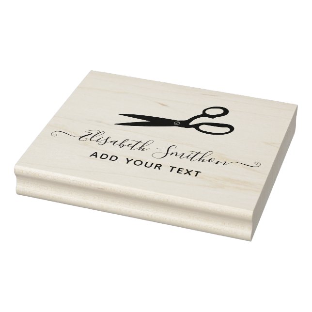 Elegante Schere Friseur Personal Stationery Gummistempel (Stempel)