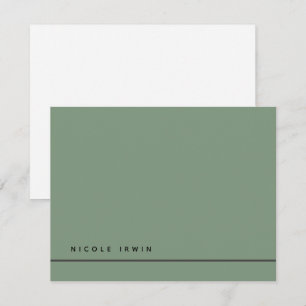 Elegante schick Border Green Modern Stationery Mitteilungskarte