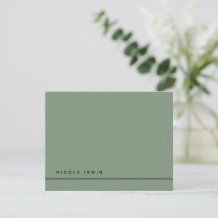 Elegante schick Border Green Modern Stationery Mitteilungskarte