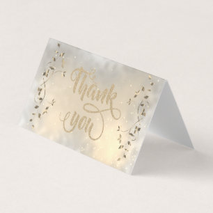 Elegante Schick Gold Blätter Danke Karte
