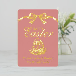 Elegante Schick-Goldfolie-Frohe-Ostern-Segen-Karte Folien Feiertagskarte