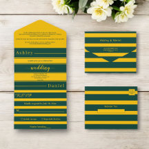 Elegante schick grüne und goldene Streifen Luxusho