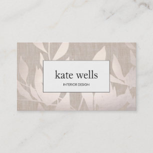 Elegante, schick warme Silber-Blätter Räume Design Visitenkarte