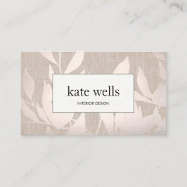 Elegante, schick warme Silber-Blätter Räume Design Visitenkarte