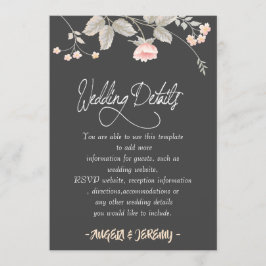 Elegante, schicke Aquarellfarben Blumenempfehlung Einladung