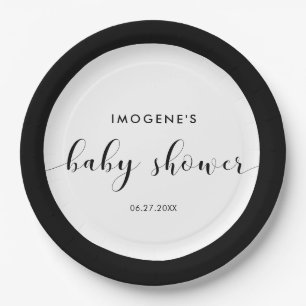 Elegante schicke Babydusche Pappteller