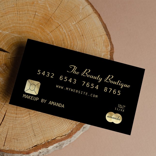 Elegante schicke Black Gold Luxury Kreditkarte Visitenkarte (Elegant Chic Black Gold Luxury Credit Card)