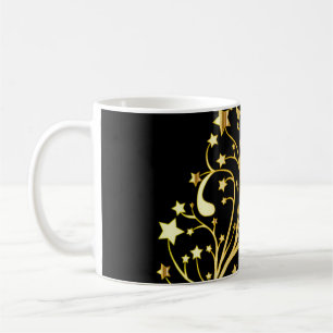 Elegante schicke Black Gold Stars Stilvolle Party- Tasse