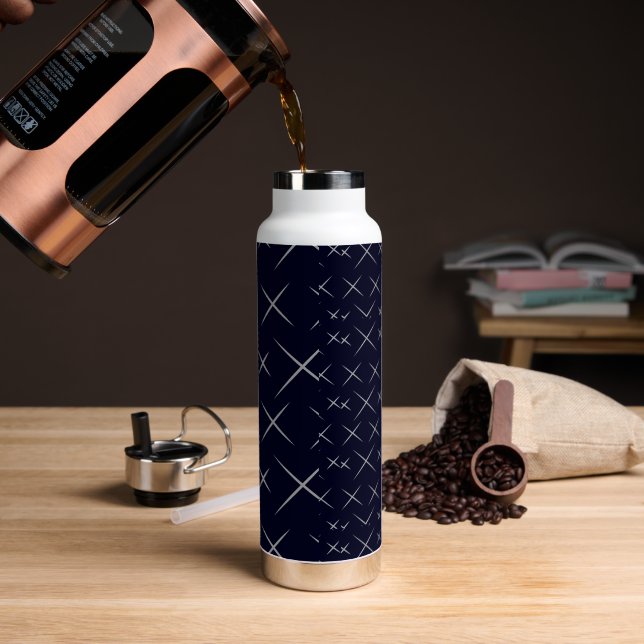 Elegante schicke Blue Black Water Flasche (Kaffee)