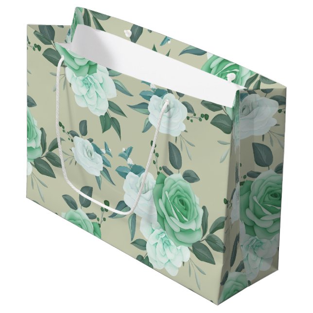 Elegante schicke Blume Große Geschenktüte (Vorderseite Schrägansicht)