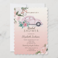 Elegante, schicke Blume Rosa Auto Brautparty