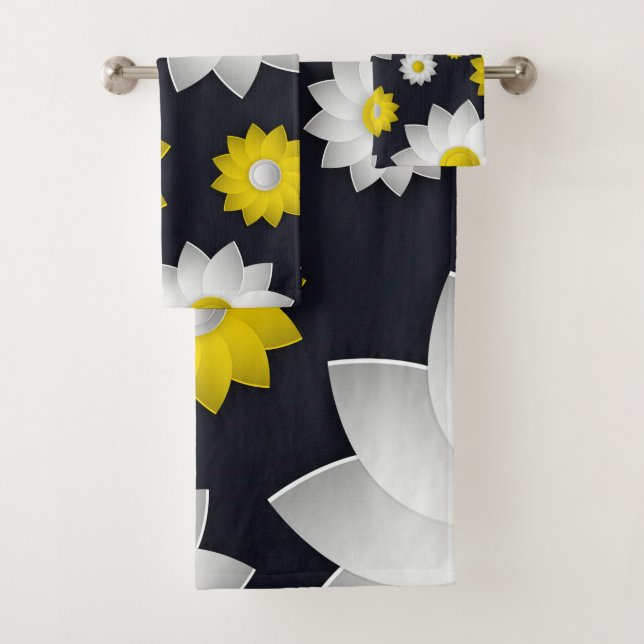Elegante, schicke Blütenkirche Sonnenblume Blossom Badhandtuch Set (Insitu)