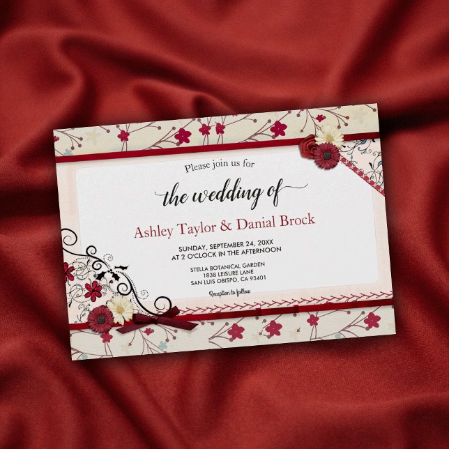 Elegante, schicke Botanische Verziert-Rahmen-Blume Einladung (Von Creator hochgeladen)