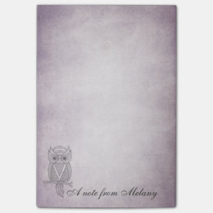 Elegante, schicke Dame Eule vintage Post-it Klebezettel