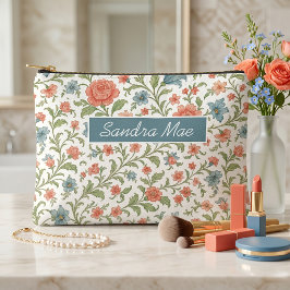Elegante, schicke Floralkunst-Muster-Kosmetiktasch Zubehörtasche