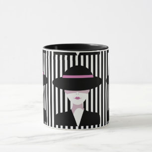 "Elegante schicke Frau mit Hut: Stylisch Tasse