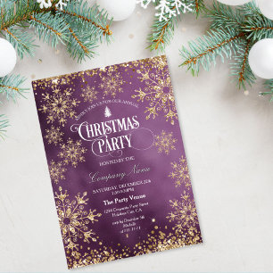 Elegante Schicke Gold Glitter Corporate Weihnachts Einladung