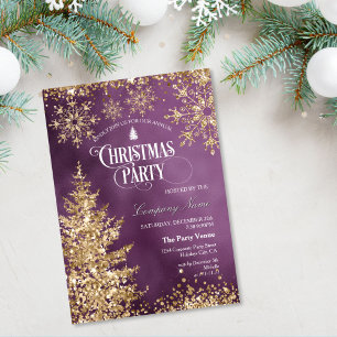 Elegante Schicke Gold Glitter Corporate Weihnachts Einladung