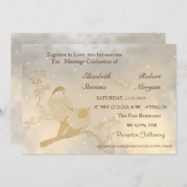 Elegante schicke Goldenherzen, Einladung zur Hochz