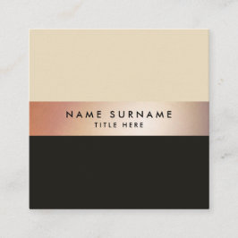 Elegante schicke GoldStripe Brown quadratische Quadratische Visitenkarte