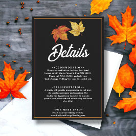 Elegante schicke Herbstlaub Details zur Herbsthoch Begleitkarte