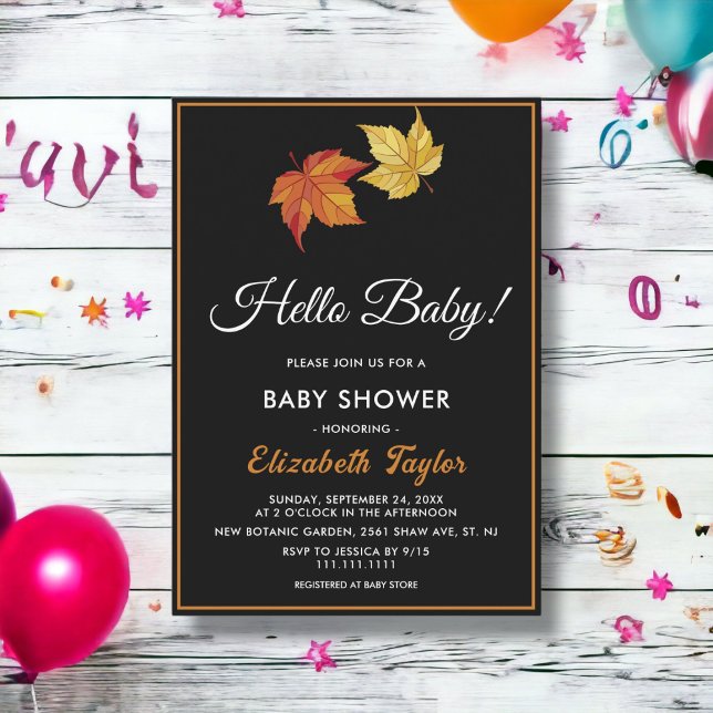 Elegante schicke Herbstlaube Boho Autumn Baby Show Einladung (Von Creator hochgeladen)