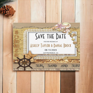 Elegante schicke Hochzeit an der Küste der Marine Save The Date