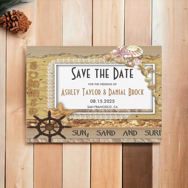 Elegante schicke Hochzeit an der Küste der Marine  Save The Date (Von Creator hochgeladen)